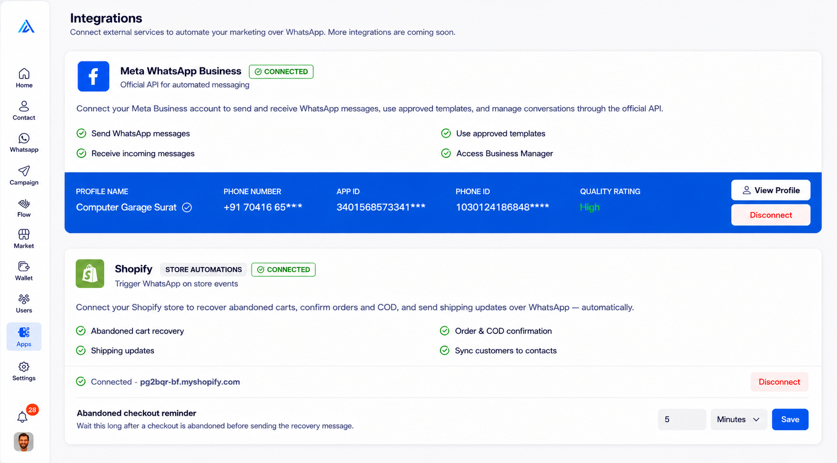 Integrations Dashboard