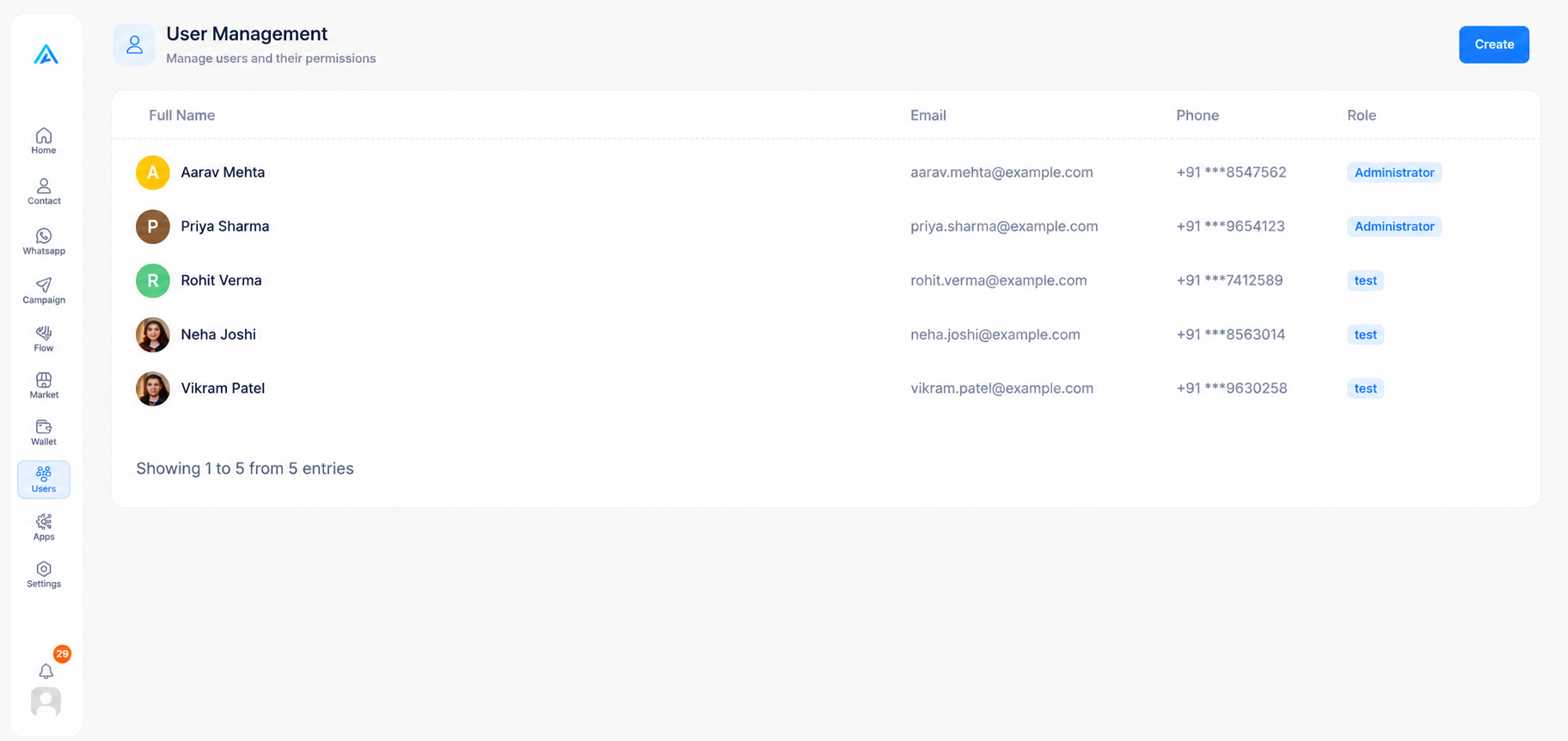 Users List Dashboard