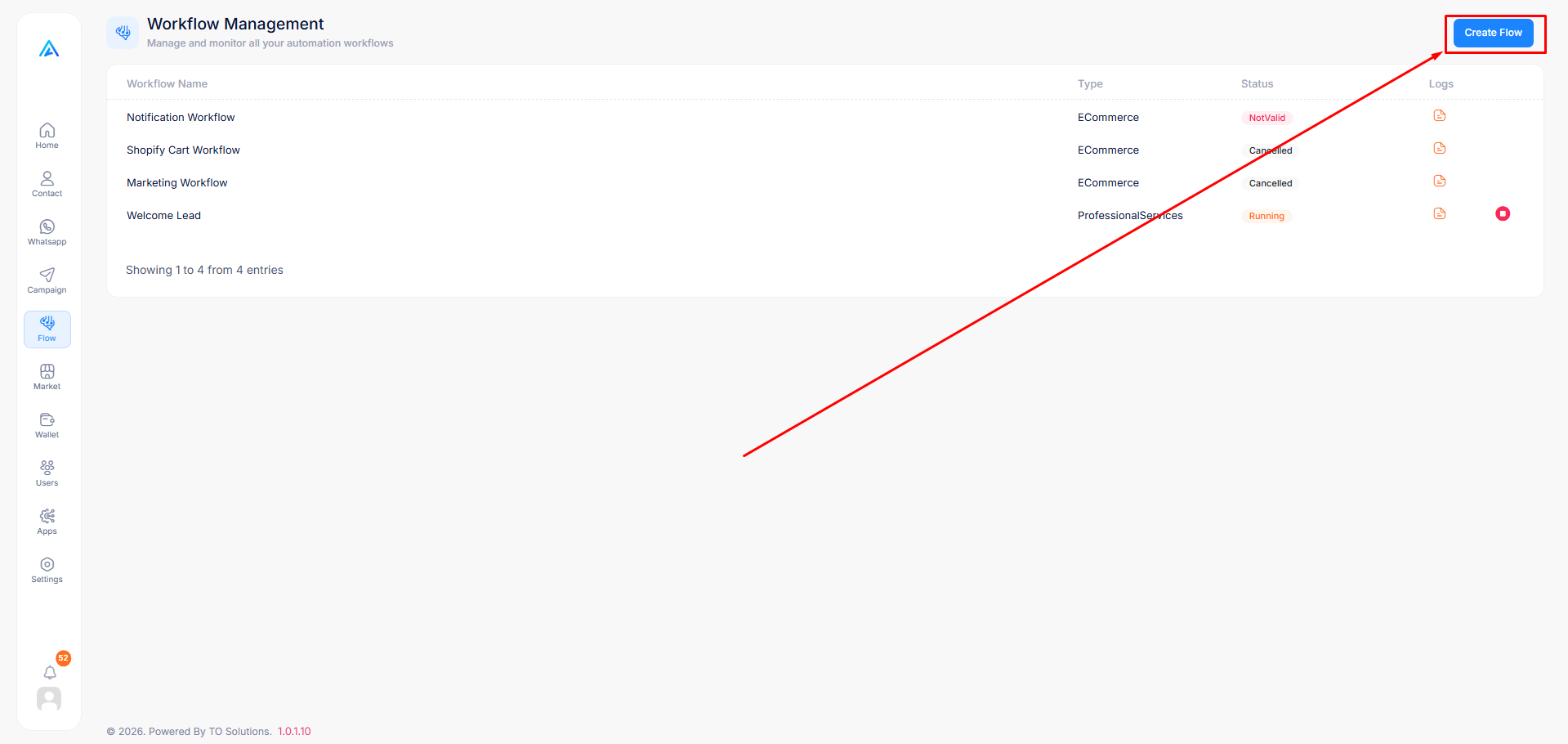 Create Workflow Button