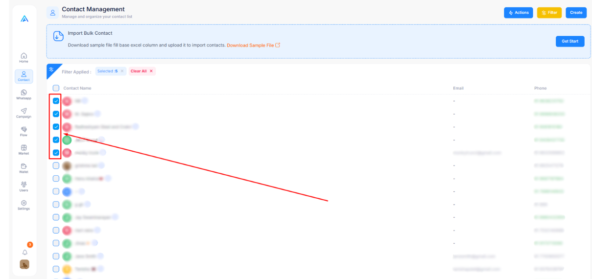 Select Multiple Contacts